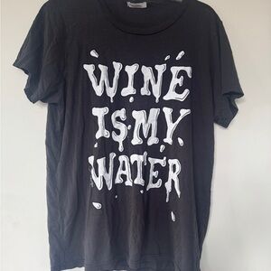 Black Graphic T-Shirt with White Text